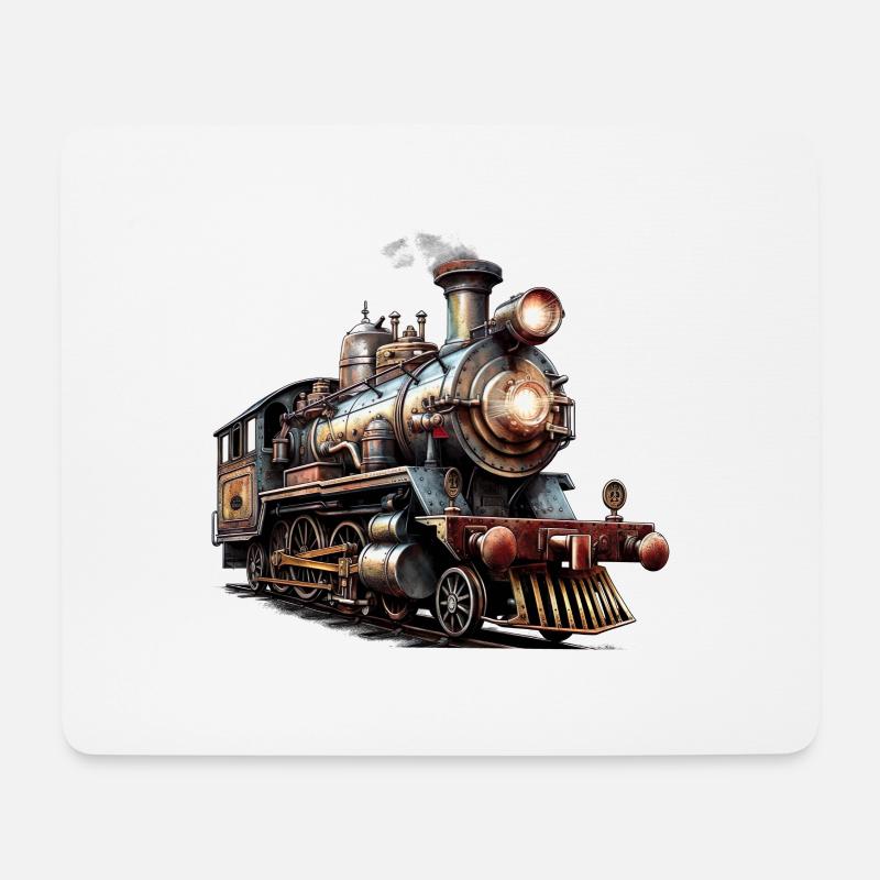 Das Bild einer alten Dampflok - Mousepad (Querformat) - Weiß