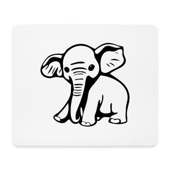 Baby elephant in a comic book style - Mouse Pad (horizontal) - white - Front