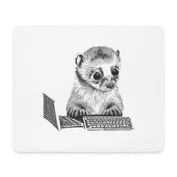CUTE GEEK FERRET - Mouse Pad (horizontal) - white - Front