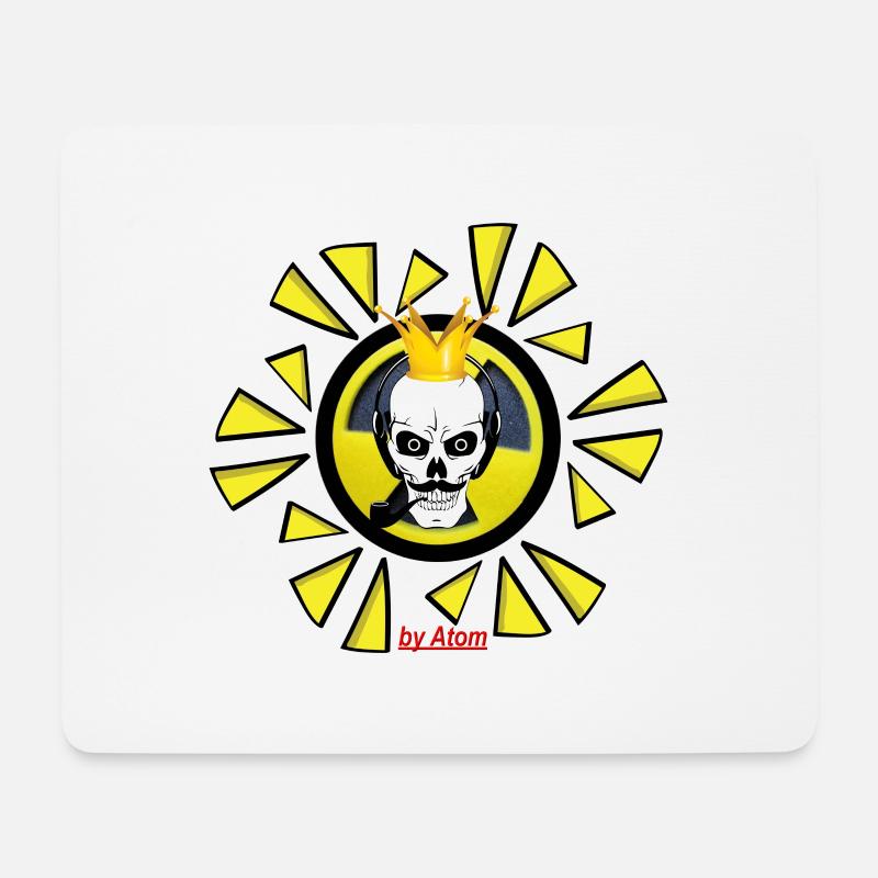Logo by Atom with Krone - Mousepad (Querformat) - Weiß