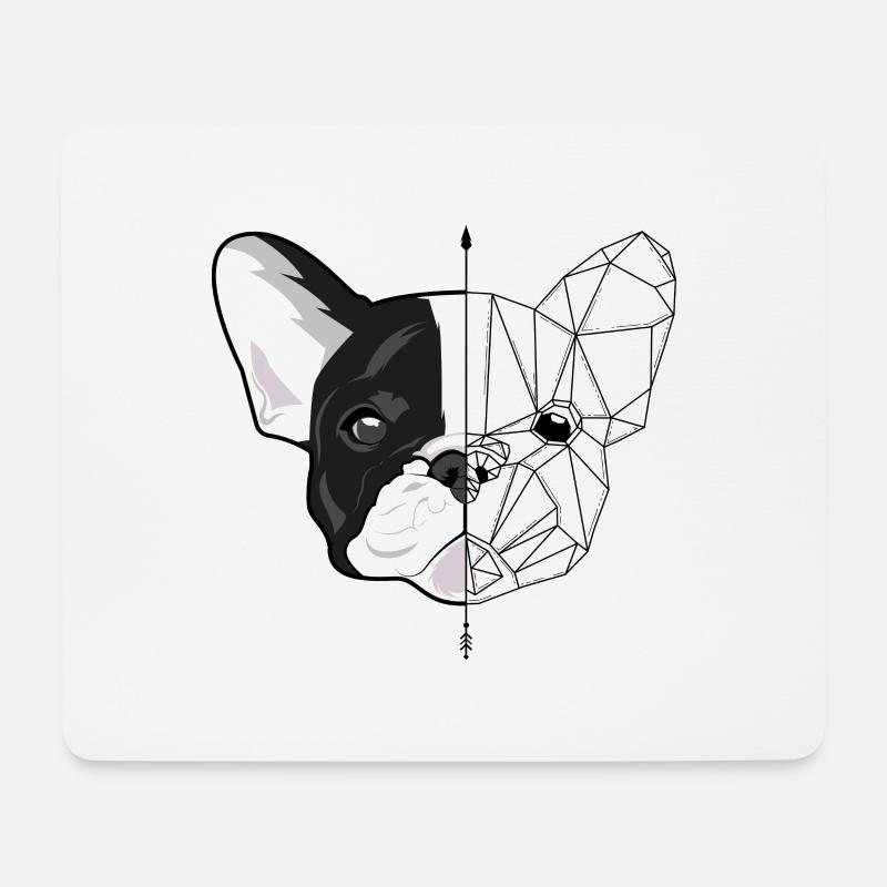 MINIMALISTISCHE BULLDOGGE - Mousepad (Querformat) - Weiß