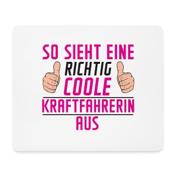 Kraftfahrerin | Humor | Lastwagen | LKW Fahrerin - Mousepad (Querformat) - Weiß - Vorne