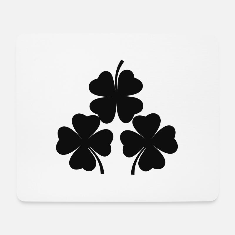 schwarze kleeblätter - Mousepad (Querformat) - Weiß