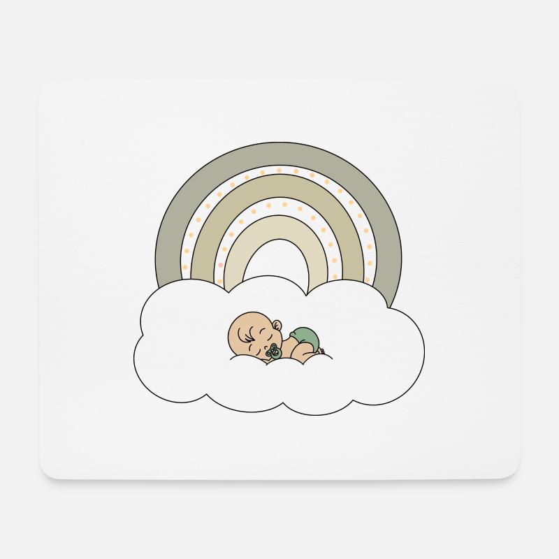 Bébé arc-en-ciel - Tapis de souris (format paysage) - blanc