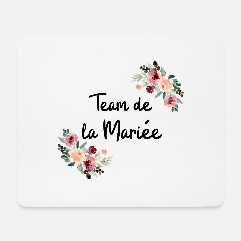 Team de la mariée fleurs - Tapis de souris (format paysage) - blanc