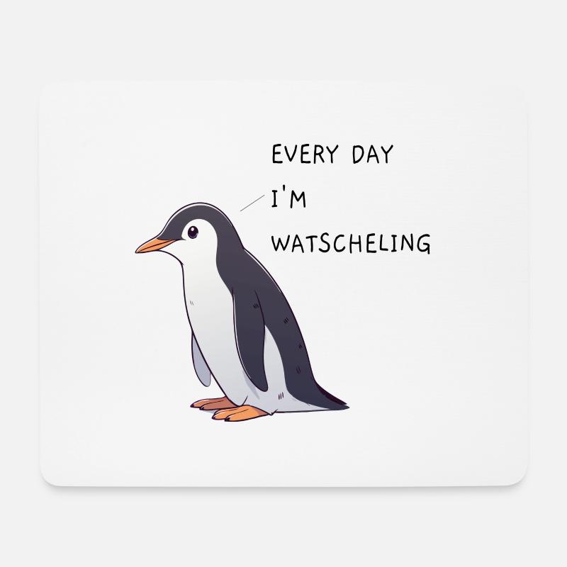 Pinguin Watscheling - Mousepad (Querformat) - Weiß