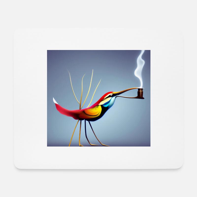Autiactis Art - Kaffeevogel - Mousepad (Querformat) - Weiß