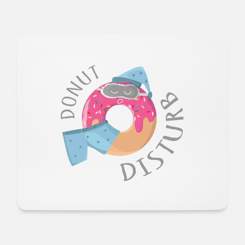 „Donut Disturb“ - Lustiges Schlaf-Shirt - Mousepad (Querformat) - Weiß