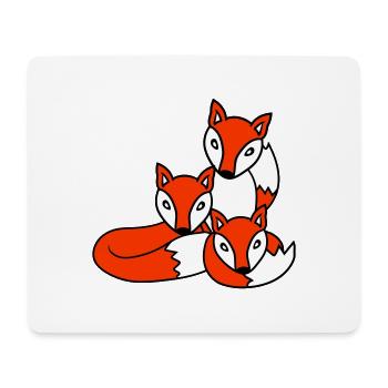 3 Renards Amis Famille Trois Enfants Équipe Mignon - Tapis de souris (format paysage) - blanc - Devant