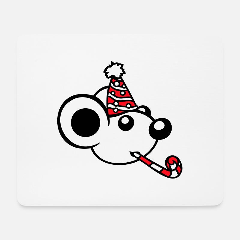 Maus Geburtstagsfeier Geburtstag Feiern Party Hut - Mousepad (Querformat) - Weiß