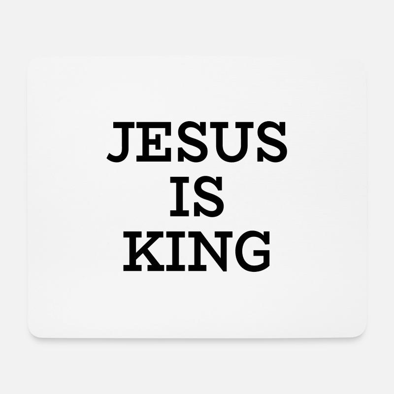 Jesus ist King - Jesus ist König - Gott - Mousepad (Querformat) - Weiß