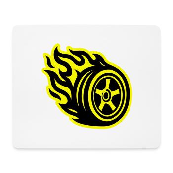 Reifen Flamme Auto - Mousepad (Querformat) - Weiß - Vorne
