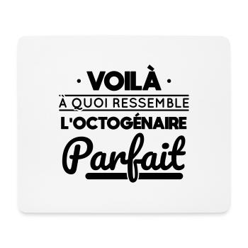 Anniversaire 80 ans - Octogénaire parfait - Tapis de souris (format paysage) - blanc - Devant