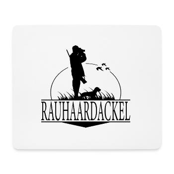 RAUHAARDACKEL Jagdhunde Jagd Jäger Wilsigns - Mousepad (Querformat) - Weiß - Vorne
