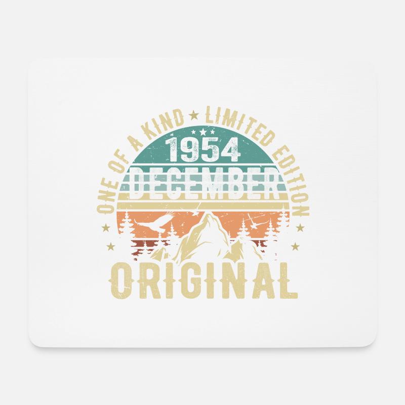 Legenden Geburtstag Dezember 1954 geboren Geschenk - Mousepad (Querformat) - Weiß