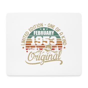 Geboren im Februar 1953 Vintage Geschenk - Februar 1953 - Mousepad (Querformat) - Weiß - Vorne