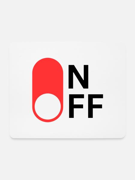 ON / OFF Modus - Mousepad (Querformat) - Weiß
