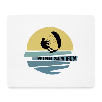 Wind Sonne Fun Kitesurfer - Mousepad (Querformat) - Weiß - Vorne