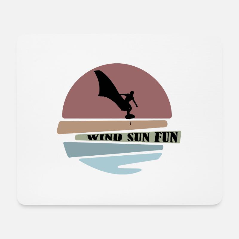 Wingfoil sunset Silhouette - Mousepad (Querformat) - Weiß