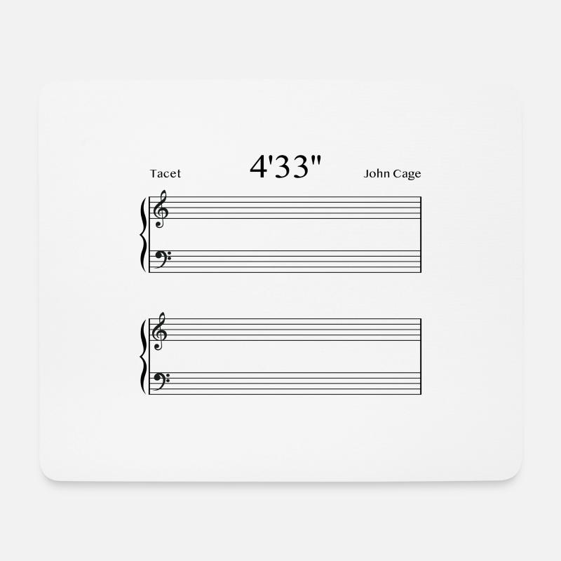 4'33'' John Cage - Tapis de souris (format paysage) - blanc