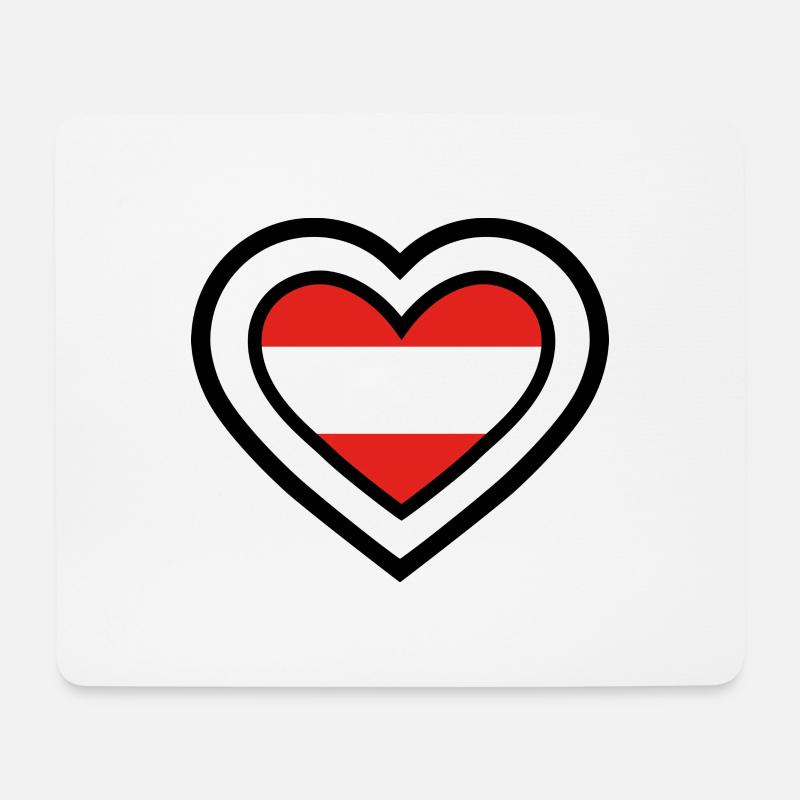 Austria Sport Mannschaften - Herz - Mousepad (Querformat) - Weiß