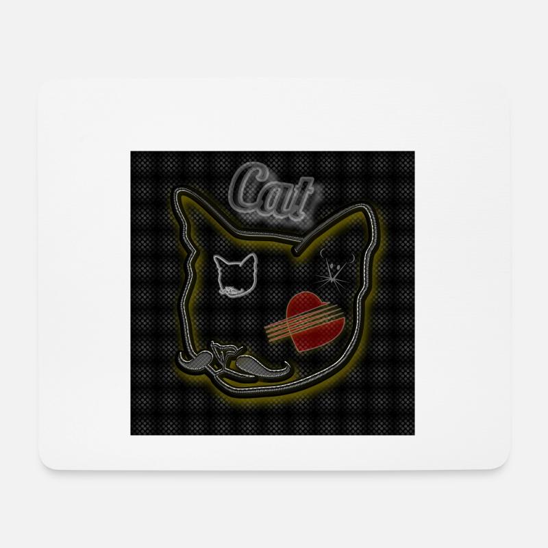 Cat - Abbild - 2023 - Mousepad (Querformat) - Weiß