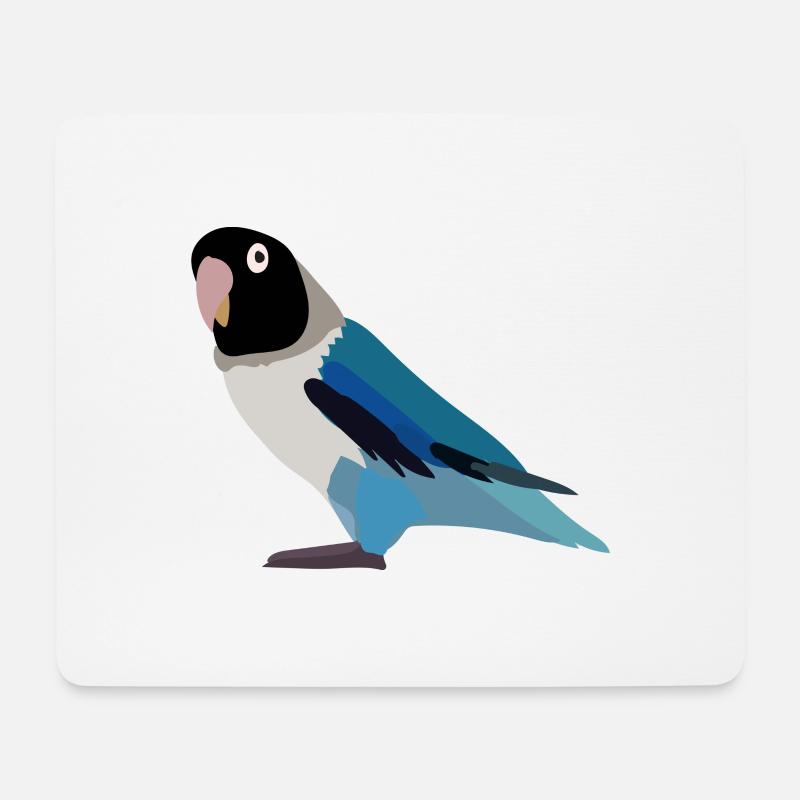 Papagei schwarz blau - Mousepad (Querformat) - Weiß