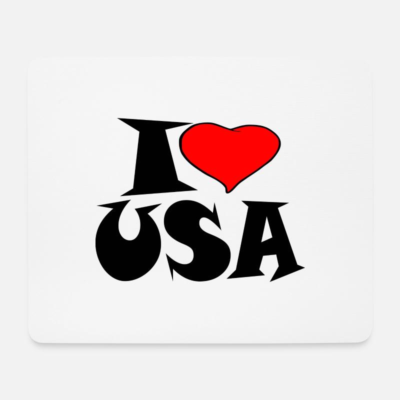 Amerika - I Love Usa - Mousepad (Querformat) - Weiß