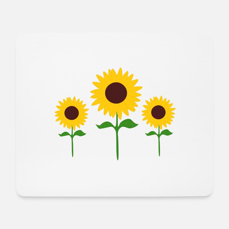 Blume gelb gelbe Blume Blumen Sonnenblume Blüte  - Mousepad (Querformat) - Weiß