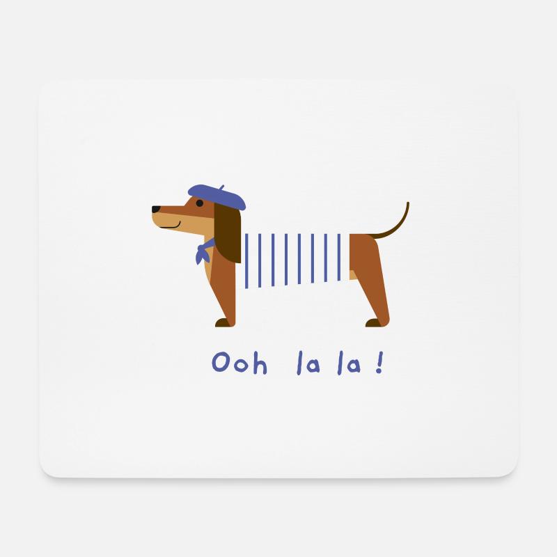 Dackel Ooh la la - Mousepad (Querformat) - Weiß