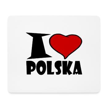 I Love Polska - Ich Liebe polen - Mousepad (Querformat) - Weiß - Vorne