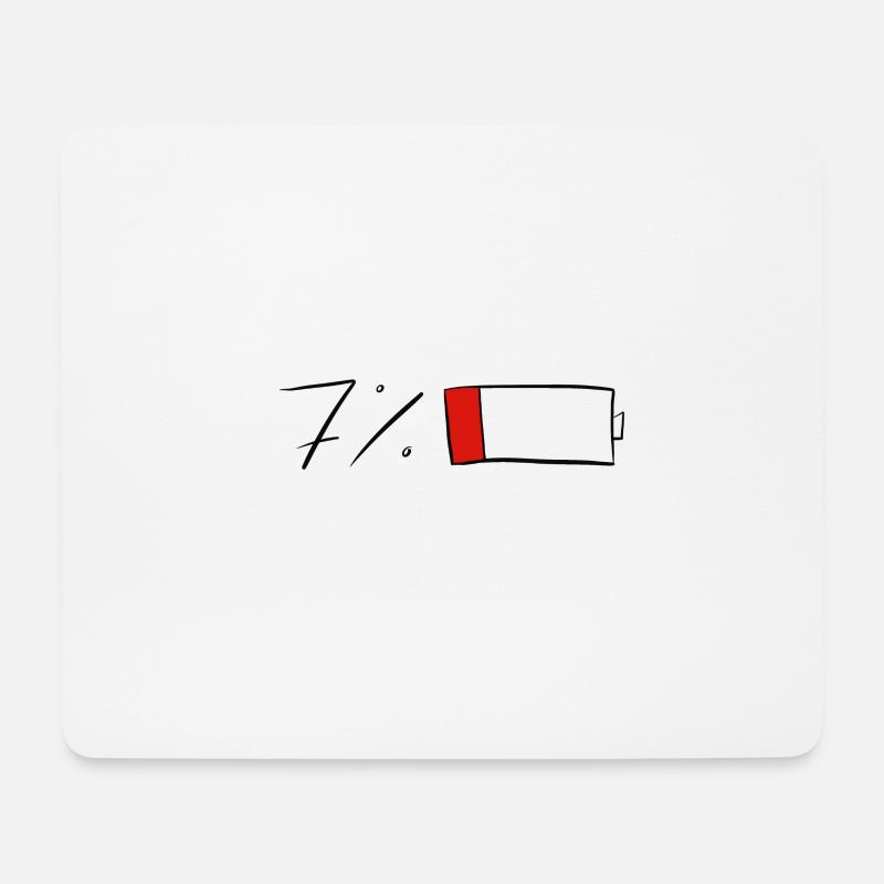 7% Akku - Mousepad (Querformat) - Weiß
