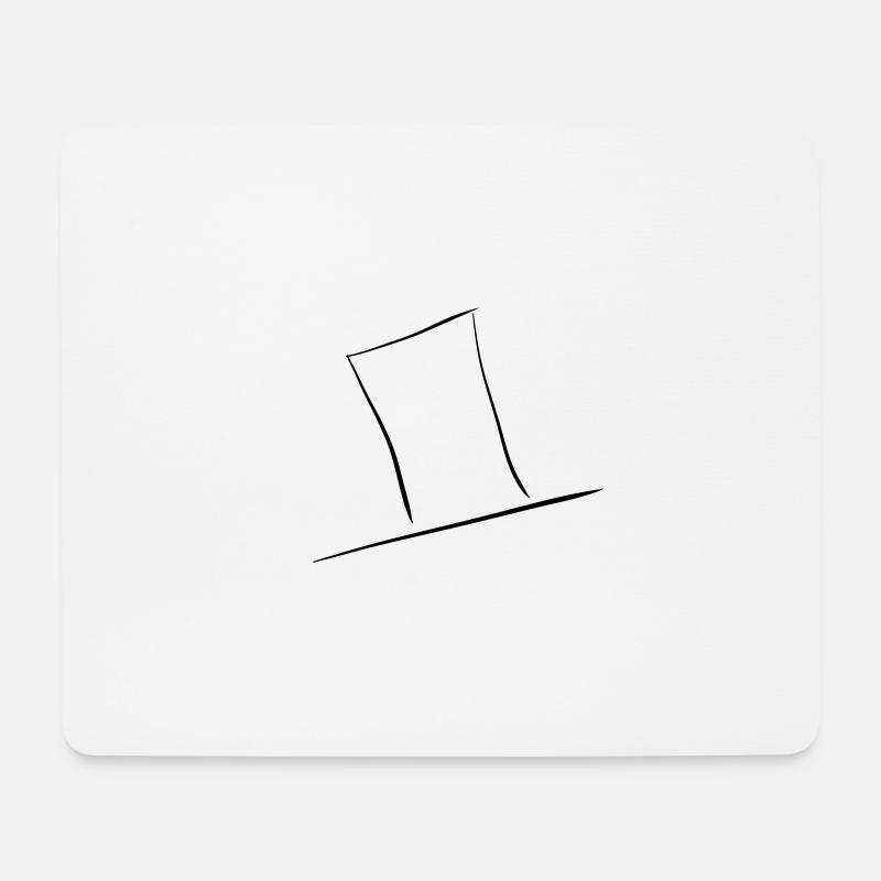 Hut, Zylinder - Mousepad (Querformat) - Weiß