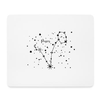Fisch / Pisces Sternzeichen, Nachthimmel, Planeten - Mousepad (Querformat) - Weiß - Vorne