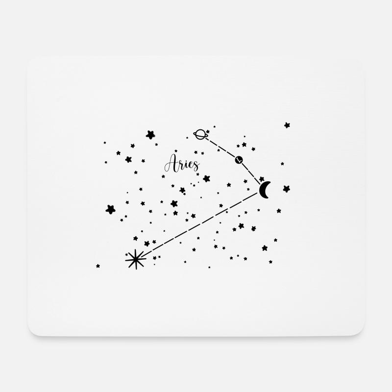 Aries / Aries zodiac sign, night sky, planets - Mouse Pad (horizontal) - white