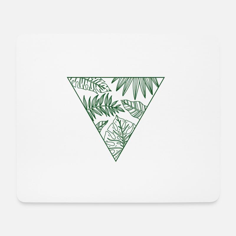 Monstera, Dreieck, Blätter, Dschungel, Sommer - Mousepad (Querformat) - Weiß