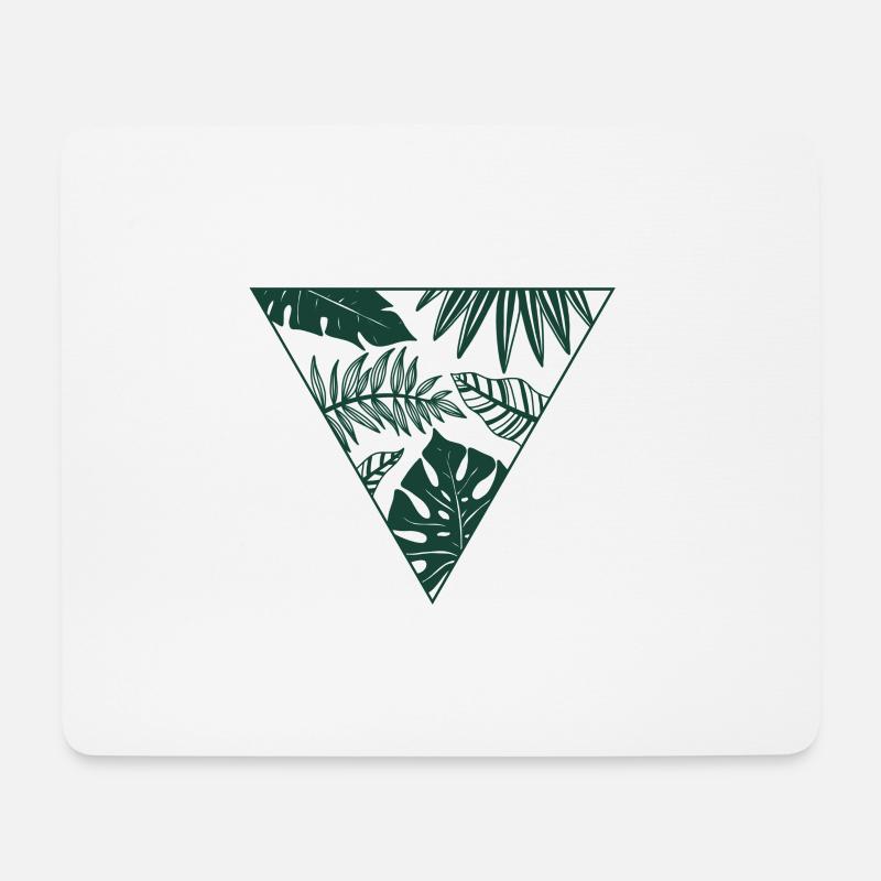 Monstera, Dreieck, Blätter, Dschungel, Sommer - Mousepad (Querformat) - Weiß
