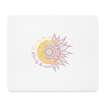 Mandela, Moon, Live by the sun, love by the moon - Mousepad (Querformat) - Weiß - Vorne