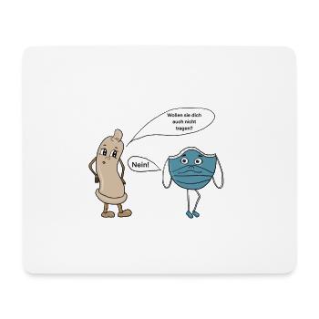 Kondom vs Mundschutz - Mousepad (Querformat) - Weiß - Vorne