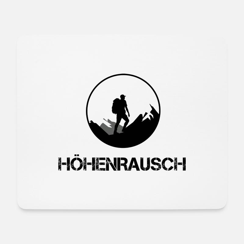 Höhenrausch - Mountain & Hiking Motif - Mouse Pad (horizontal) - white