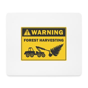 Forest Harvesting Warning Log harvester icon - Mouse Pad (horizontal) - white - Front