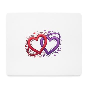 Intricate heart duets - Mouse Pad (horizontal) - white - Front