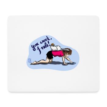 You work I rule - Mousepad (Querformat) - Weiß - Vorne