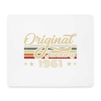 Geburtstag Januar 1961 Januar geboren im Januar - Mousepad (Querformat) - Weiß - Vorne