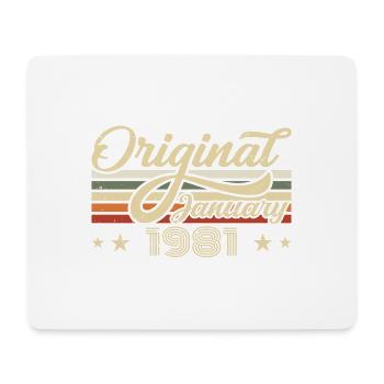 Geburtstag Januar 1981 Januar geboren im Januar - Mousepad (Querformat) - Weiß - Vorne