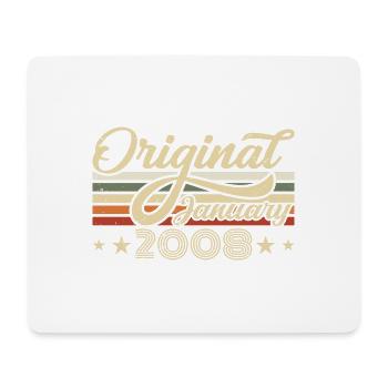 Geburtstag Januar 2008 Januar geboren im Januar - Mousepad (Querformat) - Weiß - Vorne