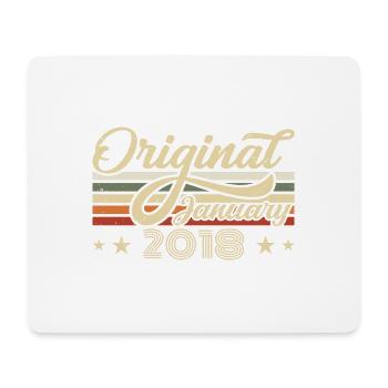 Geburtstag Januar 2018 Januar geboren im Januar - Mousepad (Querformat) - Weiß - Vorne