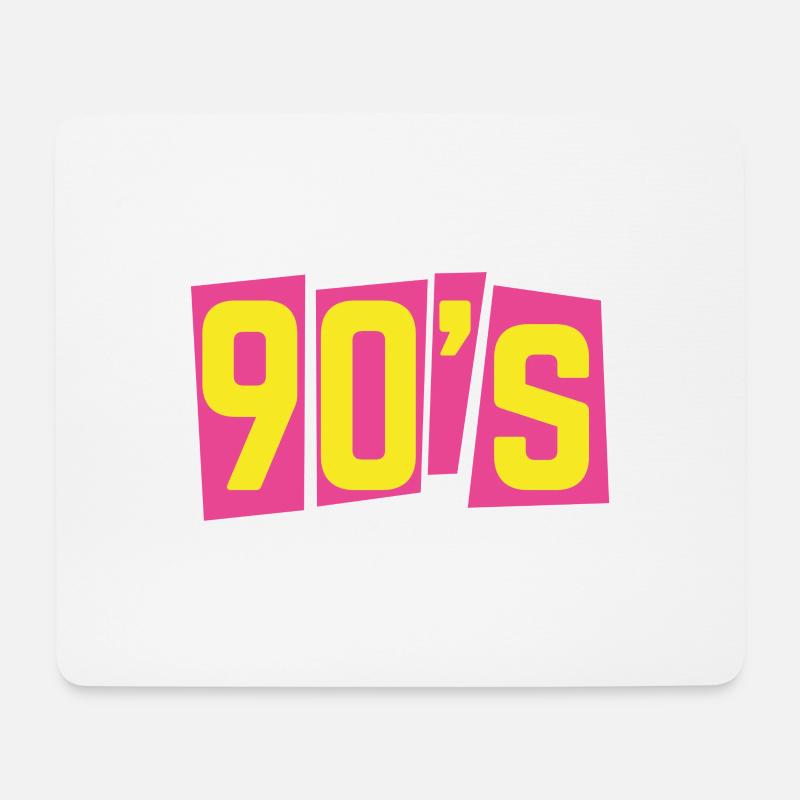 90s neunziger 90er oldschool - Mousepad (Querformat) - Weiß