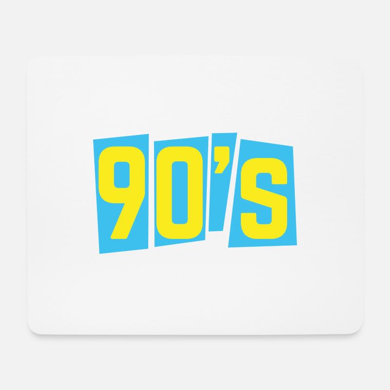 90s neunziger 90er oldschool - Mousepad (Querformat) - Weiß