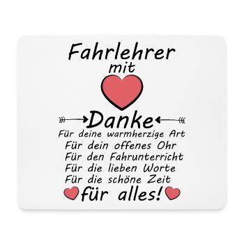 Danke Fahrlehrer um Dankeschön sagen Fahrstunden - Mousepad (Querformat) - Weiß - Vorne